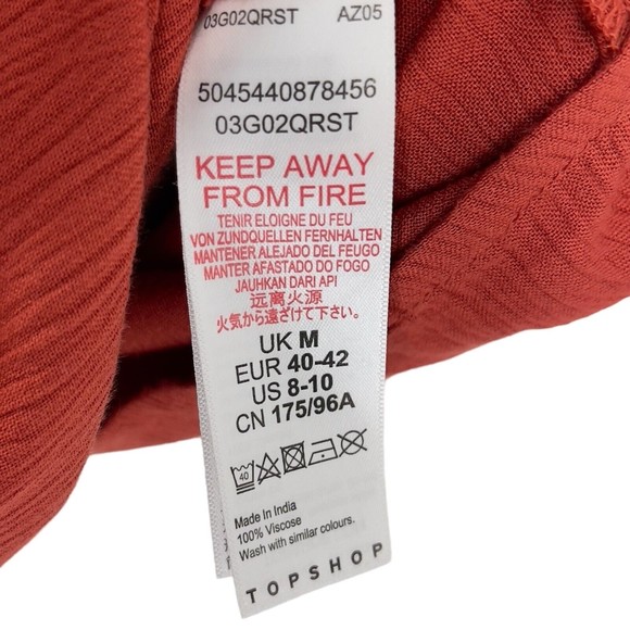 Topshop Womens Tort Ring Sleeveless Overalls Cropped Crepe Wide Leg Jumpsuit M - Picture 13 of 13